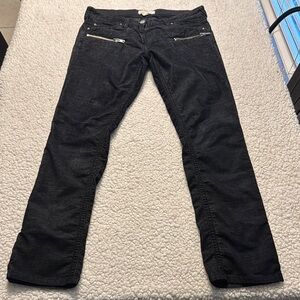 Isabel Marant Womens Black Skinny Fit Corduroy Size 1